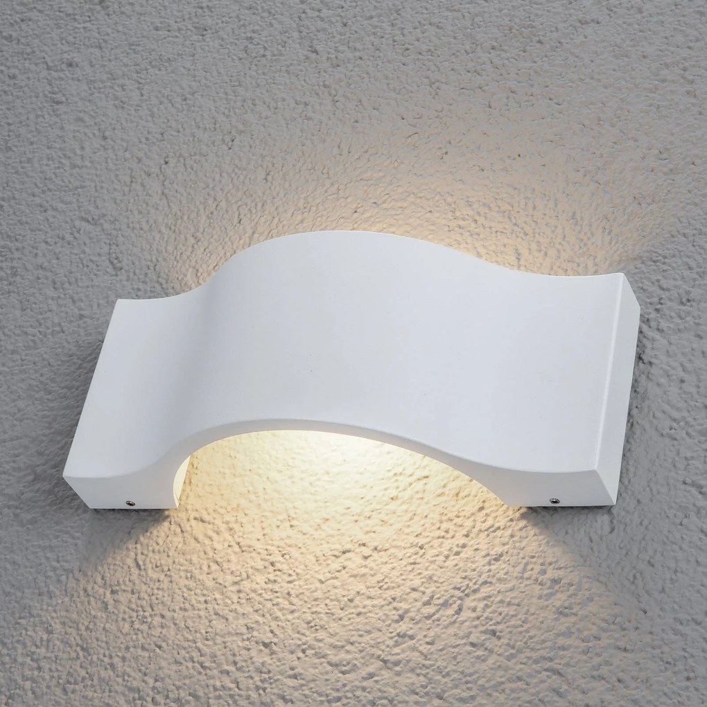 Applique da esterni a LED JACE Lucande, Bianco / Opale, Alluminio, Moderno, Applique LED da esterni