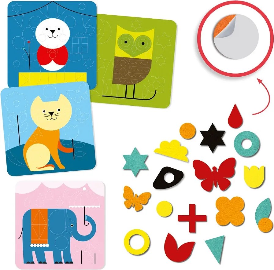 Collage di feltro - animali felici