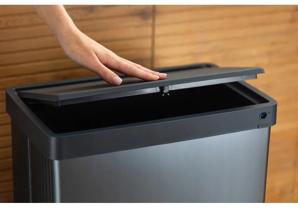 Cestino per la spazzatura grigio touch in plastica riciclata 54 l Verto High - Curver