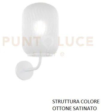 Applique ottone satinato 1 luce vetro bianco fog 1181os-at-bf