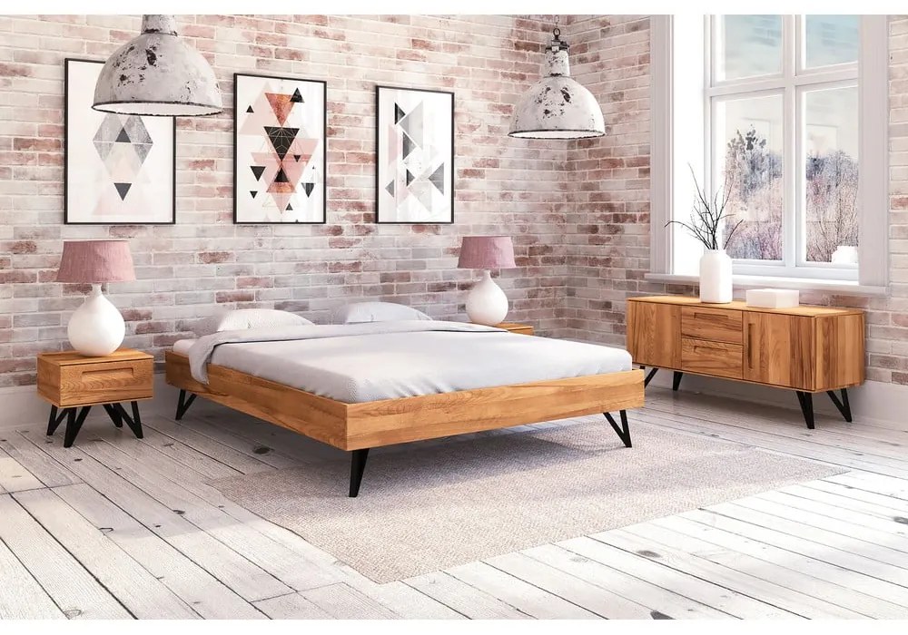 Letto matrimoniale in legno di faggio 160x200 cm Golo - The Beds