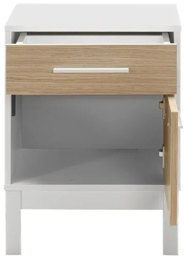 Comodino 60x45 cm bianco/marrone