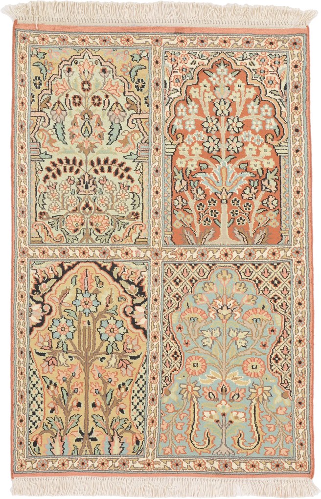 Cashmere Silk Tappeto 90x60 (Indian) Annodato A Mano