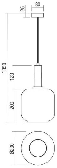 Redo 01-3213 - Lampadario a sospensione con filo BRINA 1xE27/23W/230V