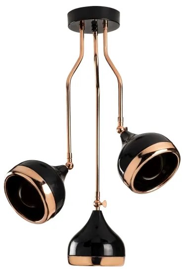 Lampadario a stelo YILDO 3xE27/40W/230V nero/rame