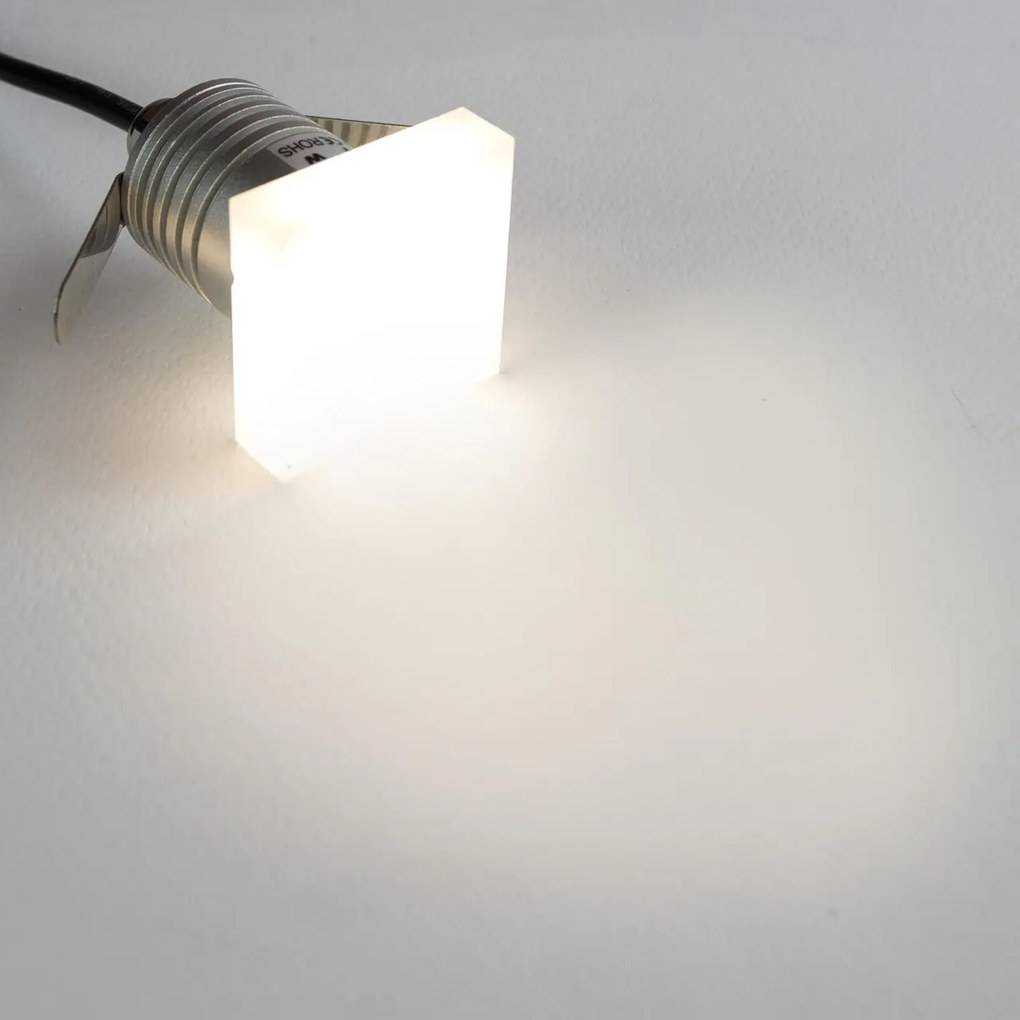Faretto LED 1W IP65 Quadrato Luce Diffusa - Professional Colore Bianco Naturale 4.000K