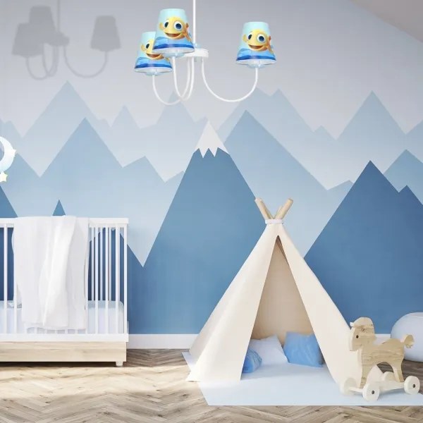 Lampadario per bambini su palo FISH 3xE14/40W/230V