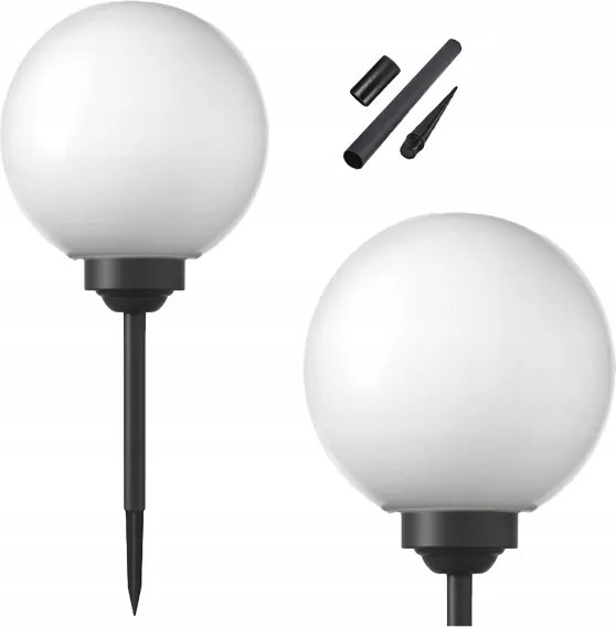 Lampada solare a LED 1,2V 6500K (luce fredda) 200 mAh Ø 20 cm IP44 bianco/nero