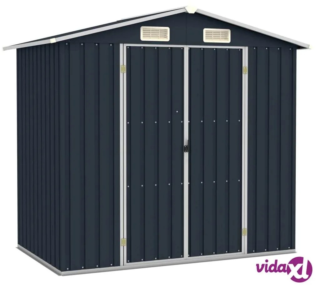 vidaXL Capanno da Giardino Antracite 205x129x183 cm in Acciaio Zincato