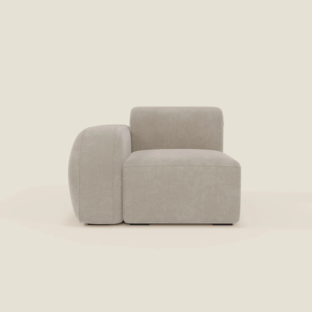 BonBon modulo terminale 105 cm sinistro o destro - tessuto smacchiabile T23 panna