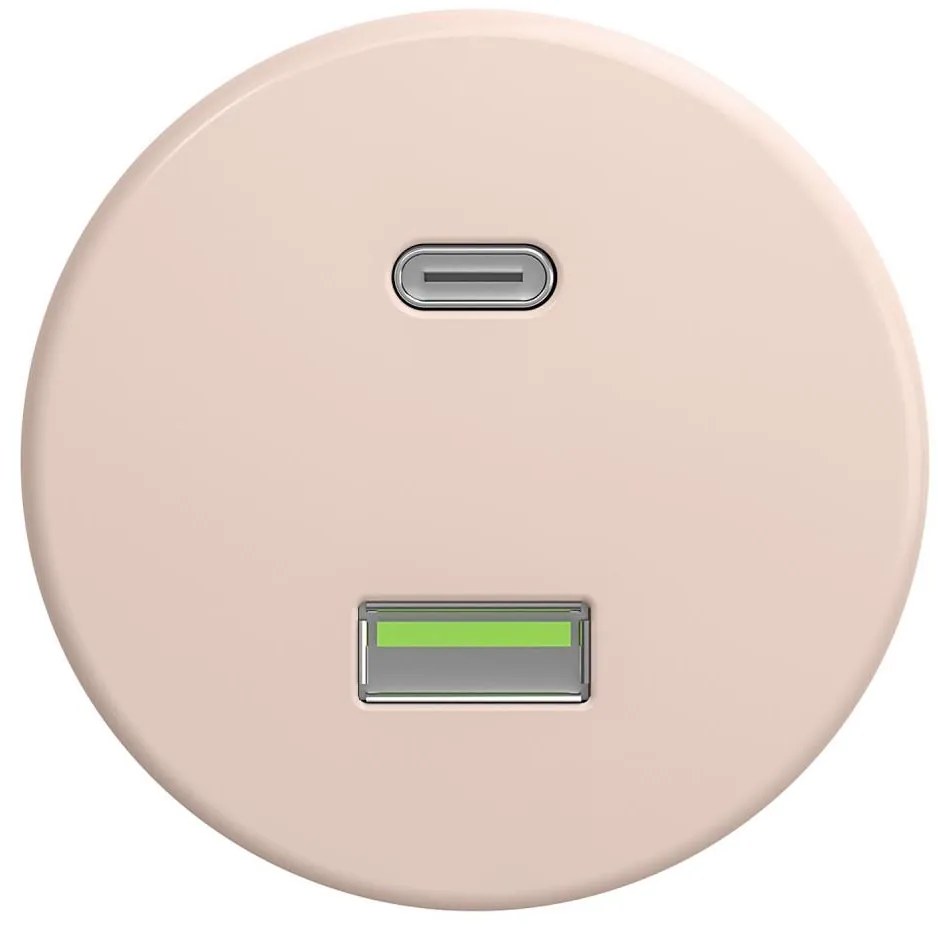 Kliklap - Presa USB in stile retrò A+C senza cornice, rosa antico