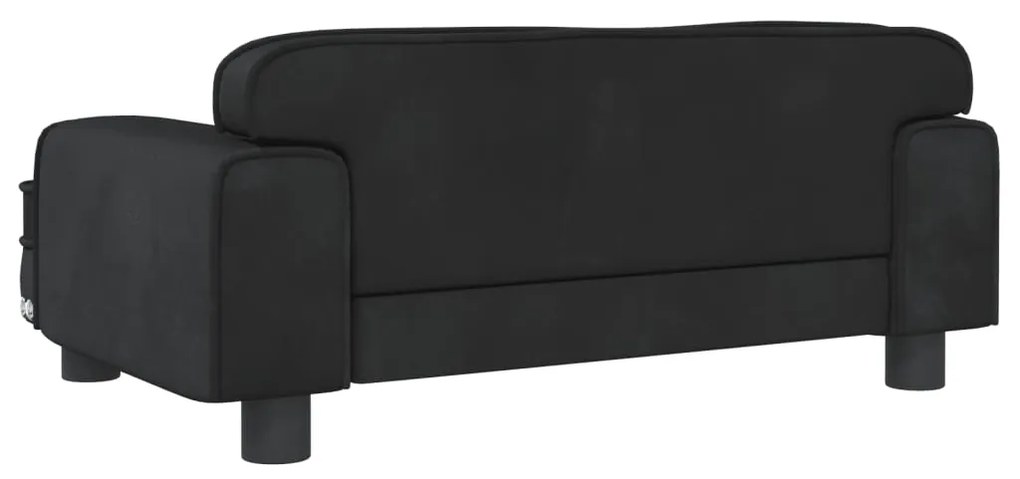 Lettino per cani nero 70x45x30 cm in velluto