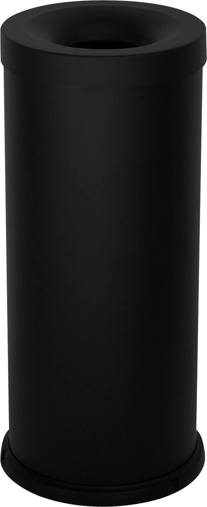 Pattumiera Gettacarte Ø25xh60 cm Autoestinguente In Acciaio Verniciato Nero...