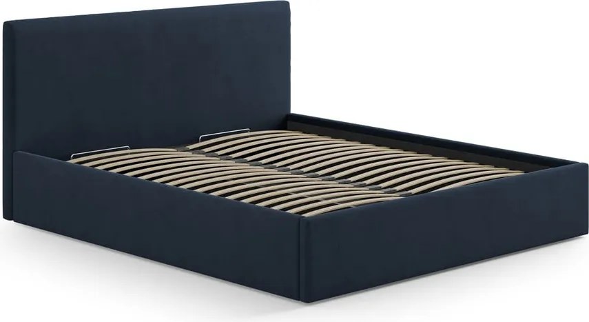 Testiera blu scuro in imbottito 190,5x100 cm Remo – Micadoni