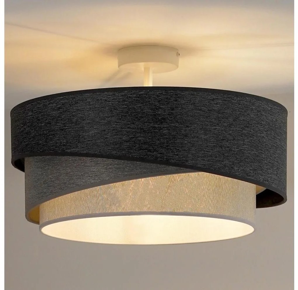 Duolla - Lampadario a plafone KOBO 1xE27/15W/230V diametro 45 cm grigio/bianco