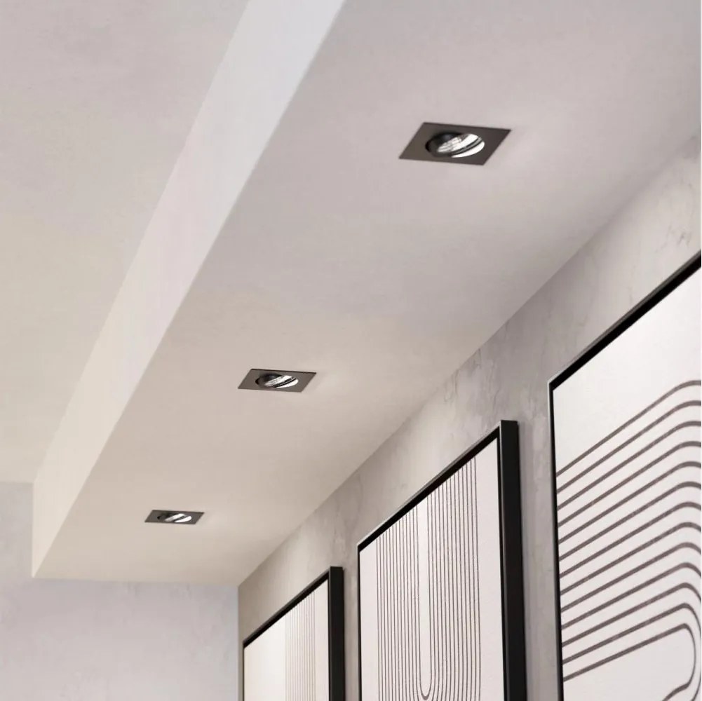 Eglo 902285 - Set da 3 faretti LED da incasso per controsoffitto SALICETO LED/6,4W/230V 8,8x8,8cm nero