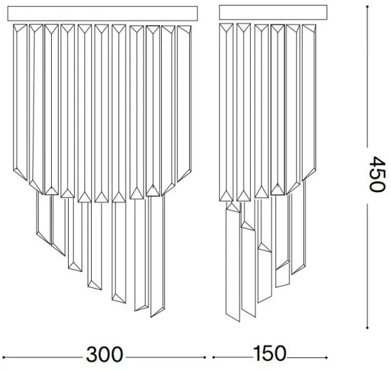 Ideal Lux - Applique di cristallo CARLTON 3xE14/40W/230V cromo lucido