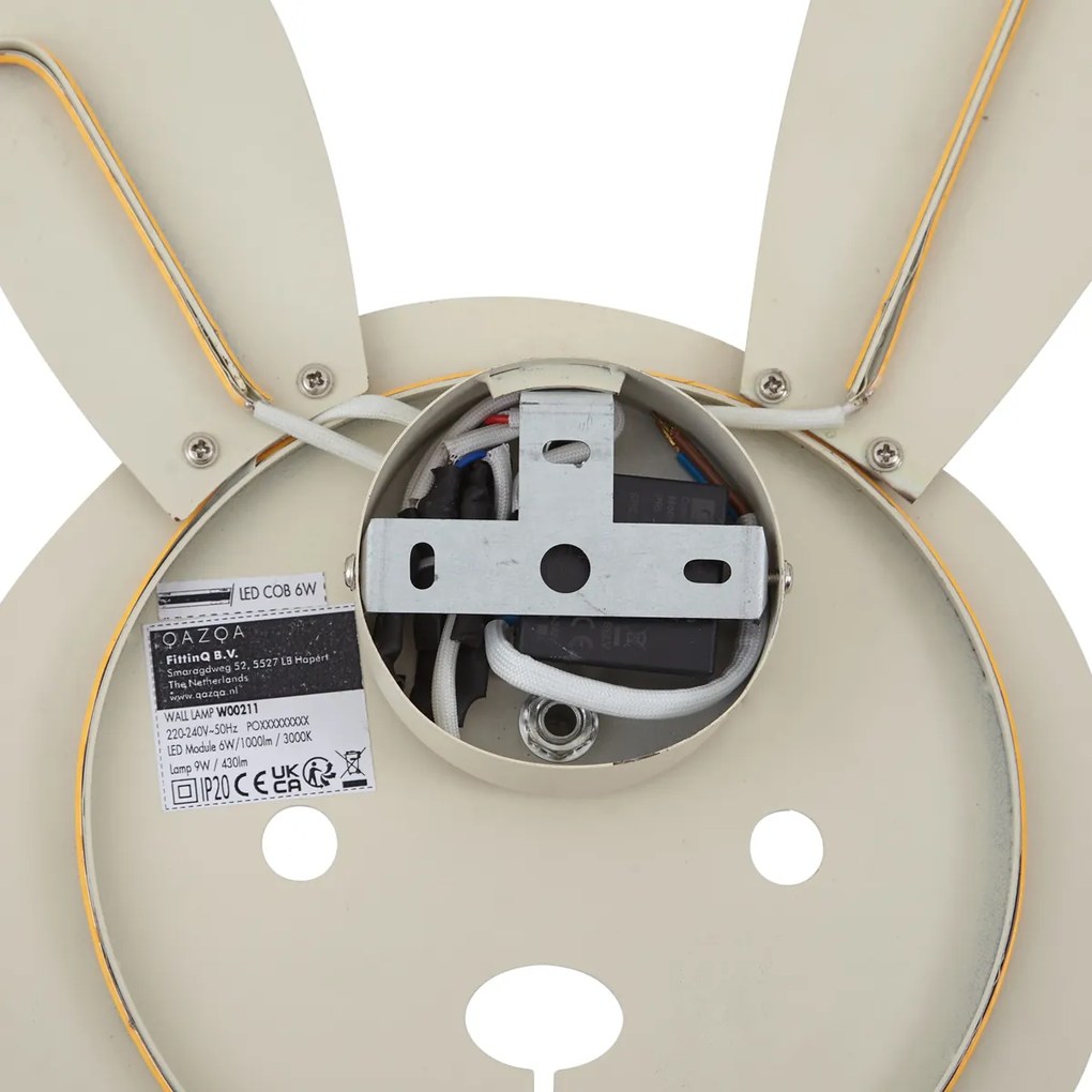 Lampada da parete per bambini beige con LED dimmerabile a 3 livelli - Benny the Bunny