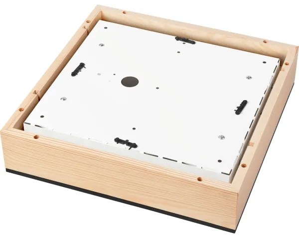 Plafoniera NATURAL SQUARE 4xE27/15W/230V 39x39 cm pino/nero