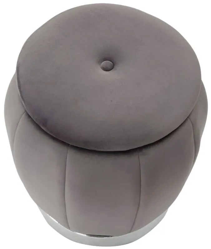 Pouf Contenitore Chic Paris Grigio/Silver Ø 43 cm