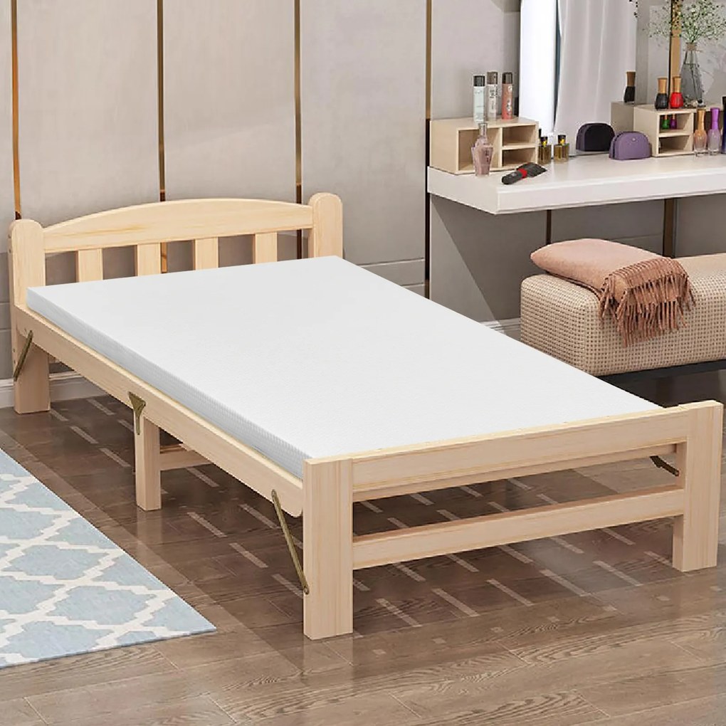 Costway Topper materasso singolo con gel rinfrescante per dormire, Cuscinetto morbido per materasso 90x200x5cm