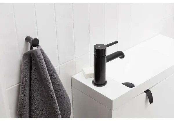 KFA Armatura 5032-815-81 - Rubinetto del lavandino + scarico MOZA 15,2 cm opaco nero