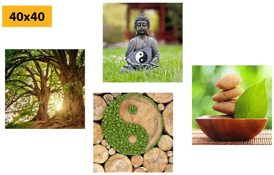 Set di quadri – Feng Shui in verde