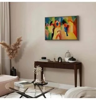 Quadro - With a Yellow Jacket (August Macke) In cornice di legno naturale 60x40