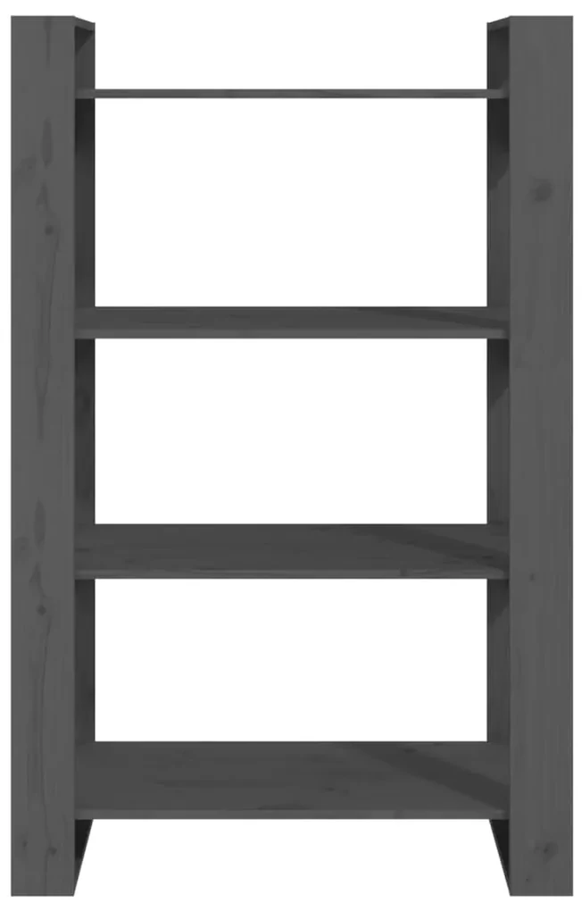 Libreria/divisorio grigio 80x35x125 cm legno massello di pino