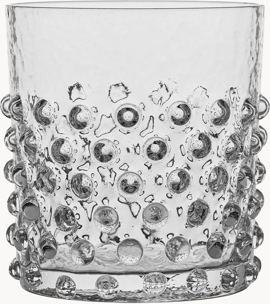 Set di 2 bicchieri in vetro soffiato Hobnail