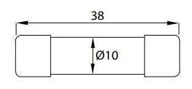 Fusibile cilindrico 10x38mm 1000VDC 10A Intensità di corrente 10 A