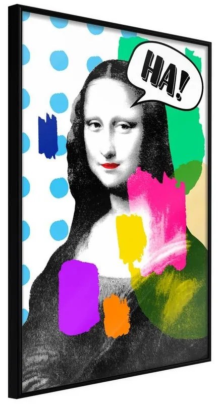 Poster  Mona Lisa's Laughter  Cornice Quadri Cornice nera, Larghezza x Altezza Home decor 20x30