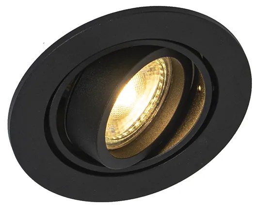 Set di 6 faretti da incasso moderni neri orientabili - Club