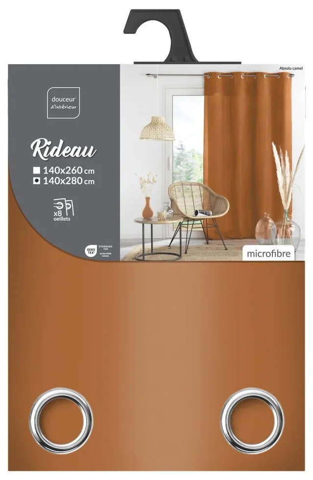 Tenda marrone in microfibra 140x280 cm Absolu – douceur d'intérieur