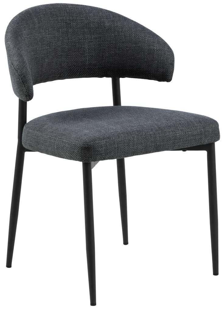IRIS Antracite [Grigio Scuro] (tessuto Basel 19) - MODERNA SEDIA IMBOTTITA PER SALONE/SALA DA PRANZO LOFT