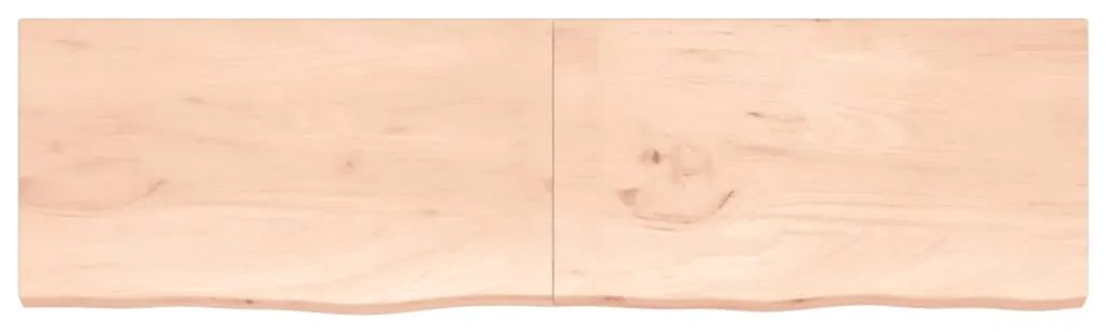 Ripiano a parete 220x60x4 cm legno massello rovere non trattato