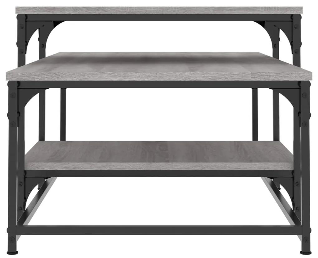 Tavolino da salotto grigio sonoma 102x60x45cm legno multistrato