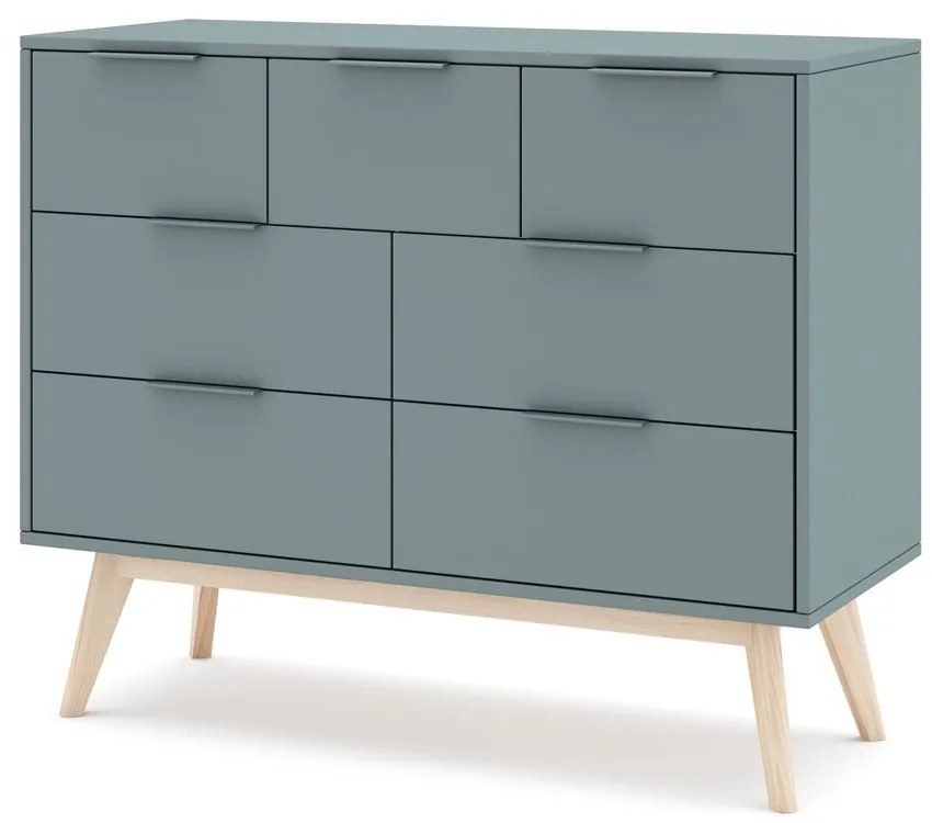 Cassettiera verde polveroso 120x83x40 cm Pisco – Marckeric