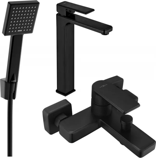 Mexen Mino R45 set per vasca, nero - 72413R45-70
