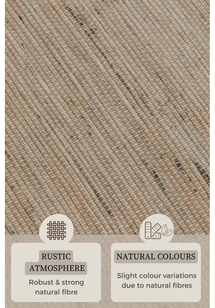 Tappeto beige in misto iuta tessuto a mano 60x90 cm Handloom – Hanse Home