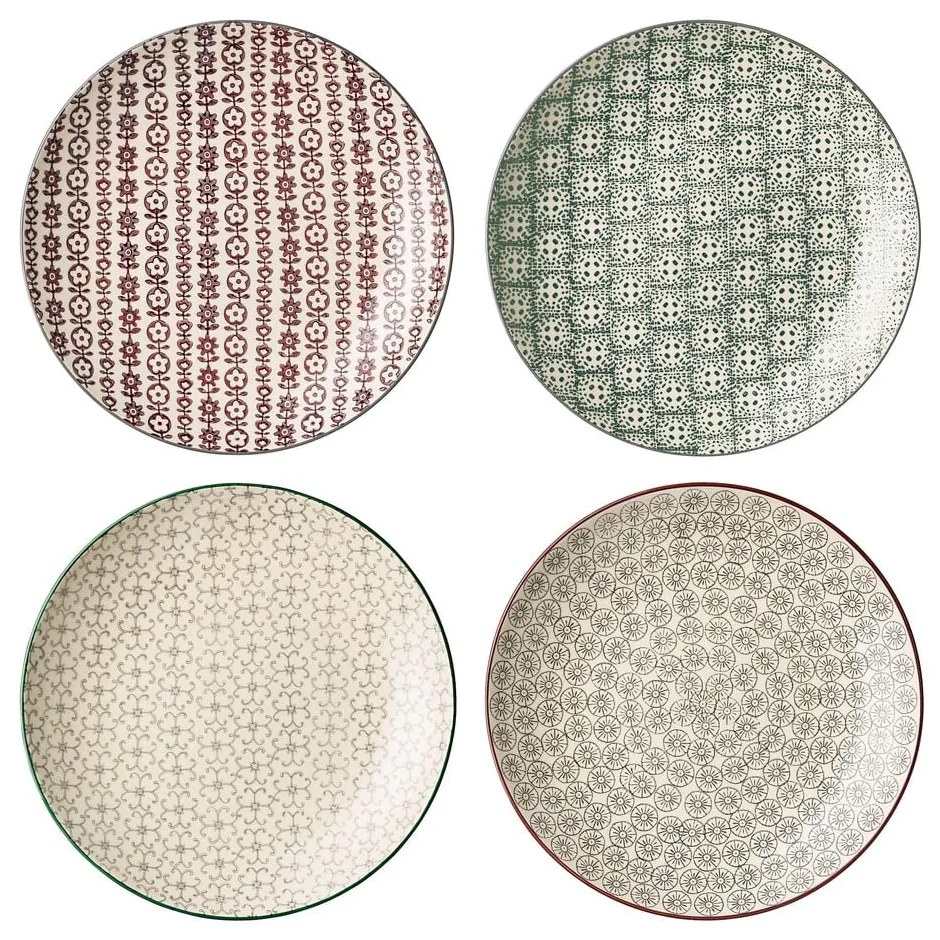 Set di 4 piatti in gres, ø 25 cm Karine - Bloomingville
