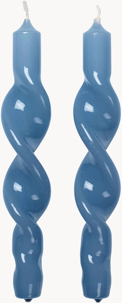 Set di 2 candele da tavolo fatte a mano Twist