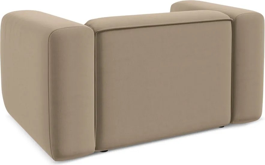 Poltrona beige con rivestimento in velluto Ekahi – Makamii
