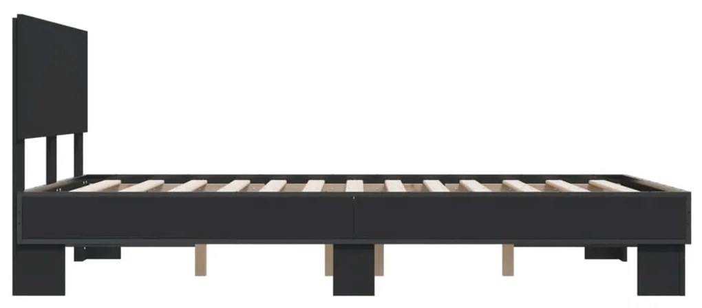 Giroletto nero 140x190 cm in legno multistrato e metallo