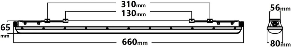 Plafoniera LED Stagna 60cm 18W 2.160lm (120lm/W)