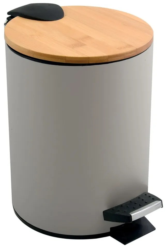 Cestino per la spazzatura grigio tortora in acciaio con pedale 3 l Adonis – Spirella