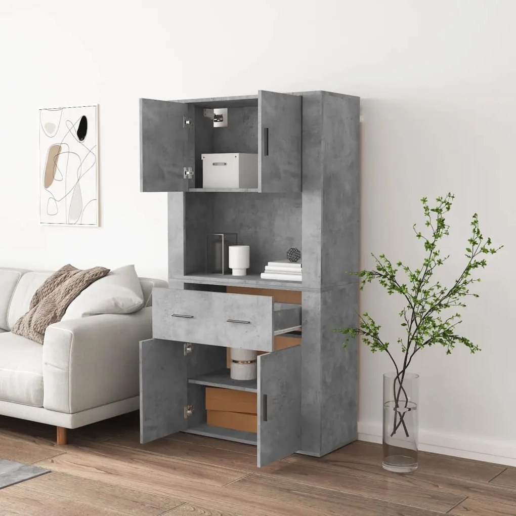 Credenza grigio cemento in legno multistrato