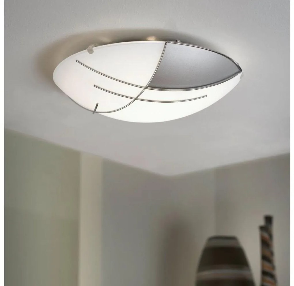 EGLO 89758 - Applique/Plafoniera RAYA 1 x E27/60W argento / bianco