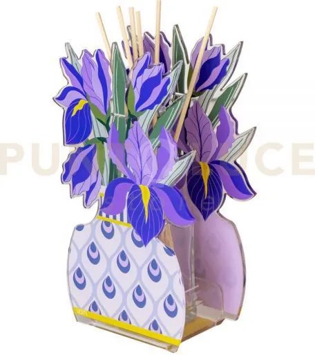 Profumatore iris grande in cristallo acrilico decorato viola fragra...