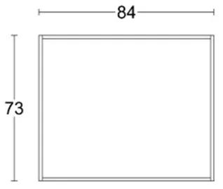 Specchiera quadrante 84xH73x15 con striscia LED colore Ruggine Opaco